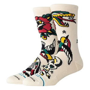 Stance x Bert Krak Flash Crew Socks - Canvas - Mens Crew Length Socks by Stance
