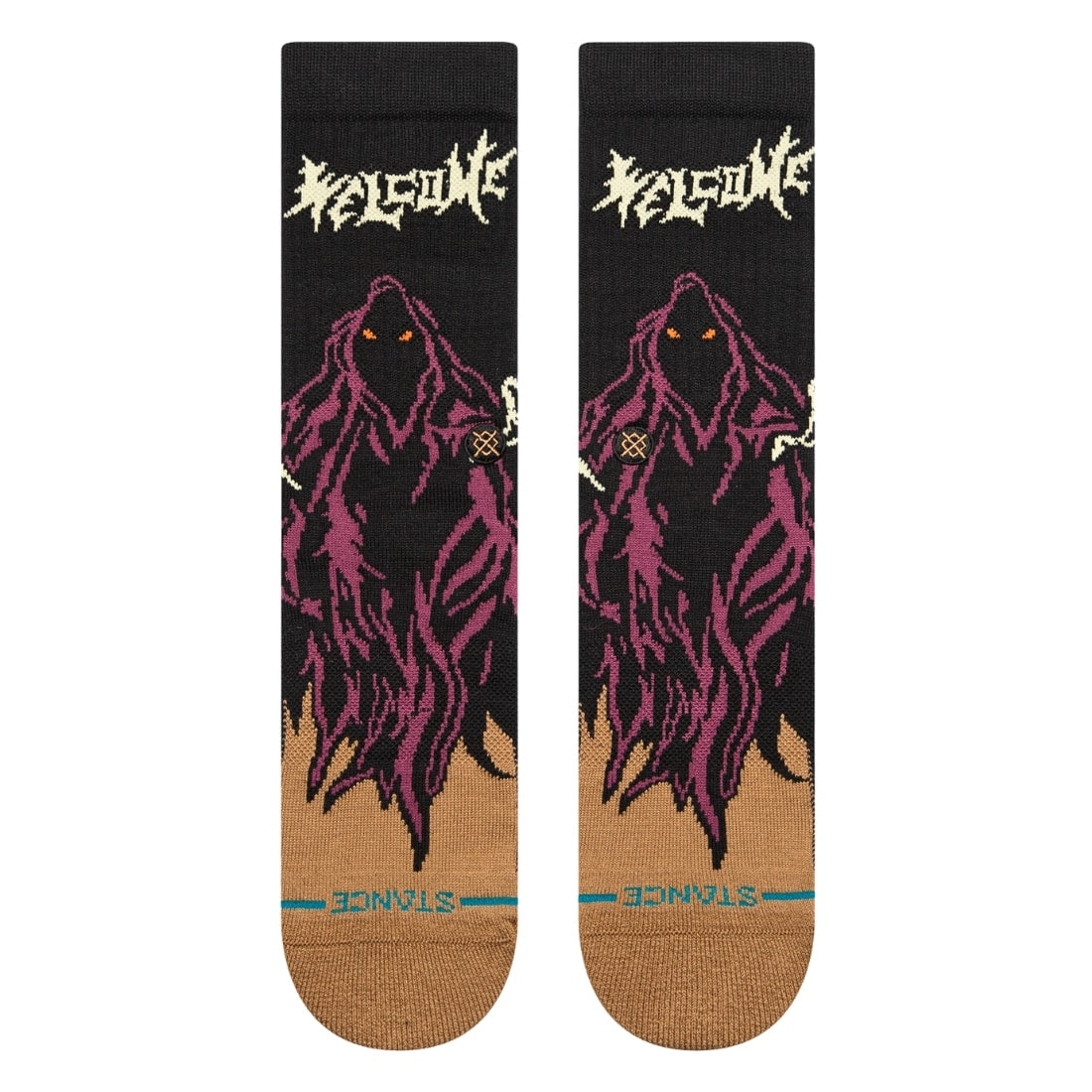 Stance X Welcome Skelly Crew Infiknit Socks - Black - Unisex Crew Length Socks by Stance