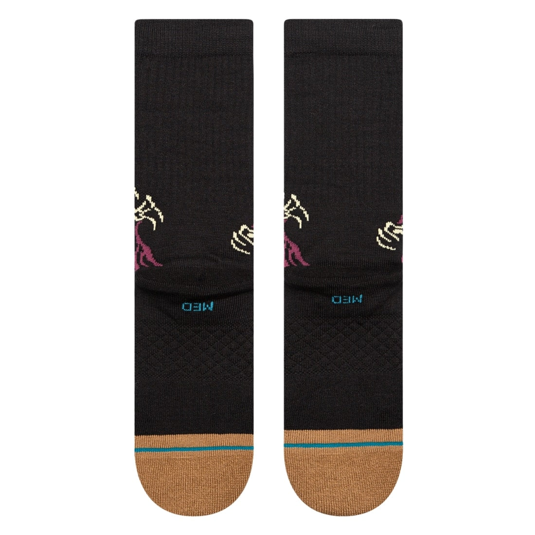 Stance X Welcome Skelly Crew Infiknit Socks - Black - Unisex Crew Length Socks by Stance