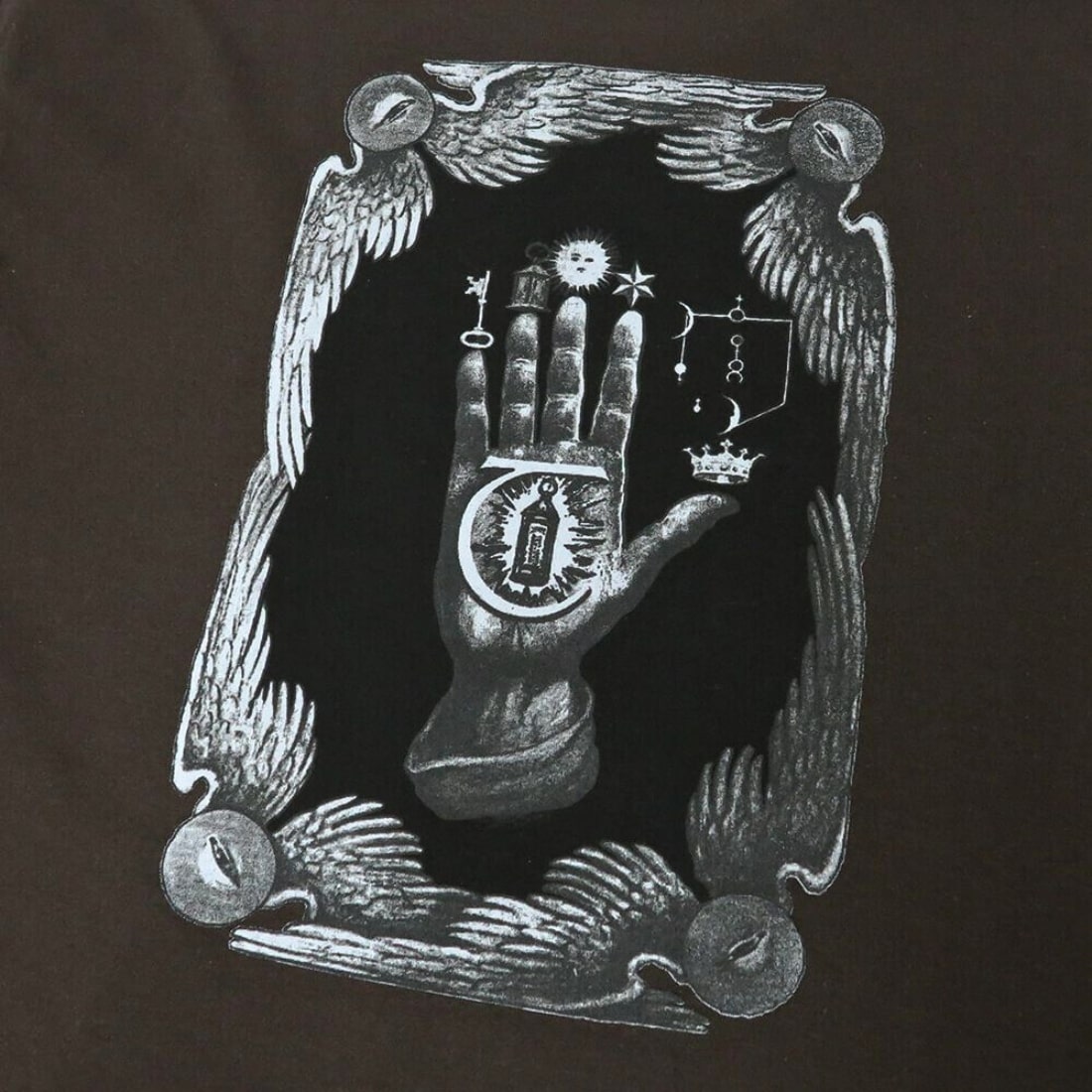 Theories Hand Of Theories Longsleeve T-Shirt - Brown - Mens Graphic T-Shirt by Theories