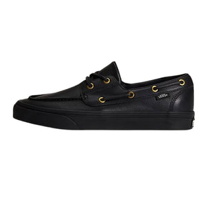 Vans 2-Eyelet Boat Shoe - Leather Black - Mens Casual Shoes by Vans