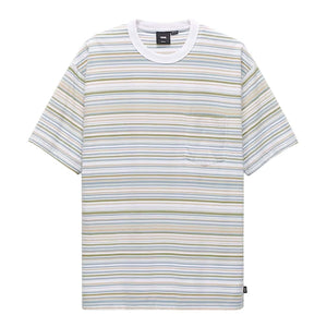 Vans Braden Stripe Knit T-Shirt - White - Mens Pocket T-Shirt by Vans