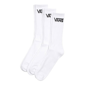Vans Classic Crew Socks (3Pack) - White - Mens Crew Length Socks by Vans