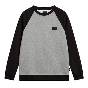 Vans Core Basic Raglan Crew - Black/Cement Heather - Mens Crew Neck Sweatshirt by Vans
