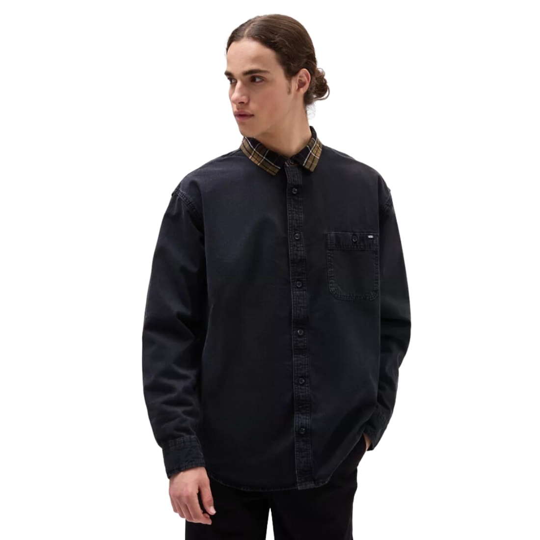 Vans Deerfiel Longsleeve Woven Shirt - Black - Mens Casual Shirt by Vans