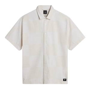 Vans Kessler Checkerboard Short Sleeve Shirt - White/Marshmallow - Mens Casual Shirt by Vans