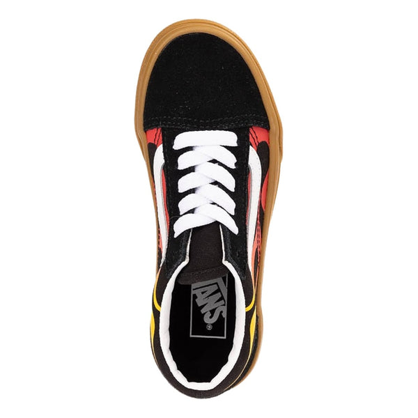 Vans Kids Old Skool Flame Skate Shoes Flame Black/Gum Free UK