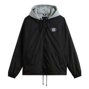 Vans Riley Hooded Coaches Jacket - Black - Mens Windbreaker/Rain Jacket by Vans