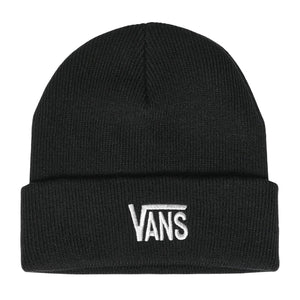 Vans Stretch Logo Tall Cuff Beanie - Black - Fold Beanie by Vans