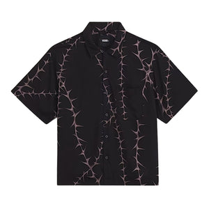 Vans Van Doren Printed Camp Shirt - Black Thorns - Mens Casual Shirt by Vans