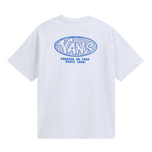 Vans World Tour Loose Fit T-Shirt - Light Grey - Mens Graphic T-Shirt by Vans