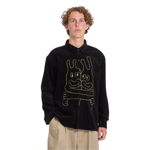 Volcom FA Ozzy Cord Long Sleeve Shirt - Black - Mens Flannel Shirt by Volcom