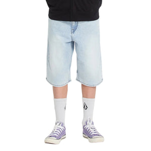 Volcom Kids Billow Baggy Denim Shorts - Desert Dirt Indigo - Boys Denim Shorts by Volcom