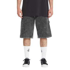 Volcom Labored Denim Utility Shorts - Light Acid Black - Mens Denim Shorts by Volcom