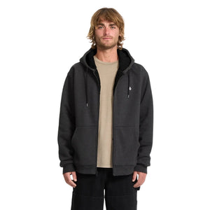 Volcom Single Stone Lined Zip - Heather Black - Mens Zip Up Hoodie by Volcom