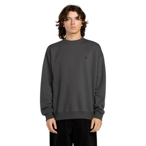 Volcom Single Stone PW Crew - Asphalt Black - Mens Crew Neck Sweatshirt by Volcom