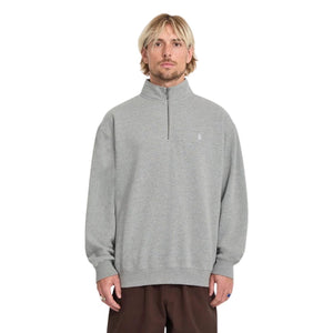 Volcom Single Stone Quarter Zip - Heather Grey - Mens Pullover Hoodie by Volcom