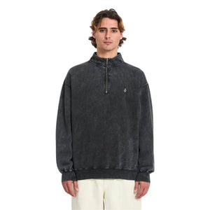 Volcom Single Stone Quarter Zip - Light Acid Black - Mens Pullover Hoodie by Volcom
