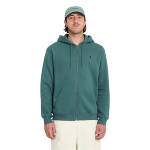 Volcom Single Stone Zip Up Hoodie - Rifle Green - Mens Zip Up Hoodie by Volcom