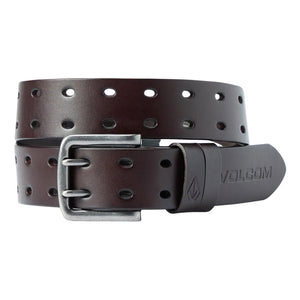 Volcom Two Spike Leather Belt - Brown - Mens Leather Belt by Volcom