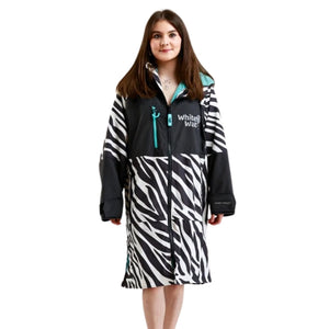 White Water Juniors Hard Shell Change Robe - Zebra Print/Blue Lining - Changing Robe Poncho Towel by White Water Junior
