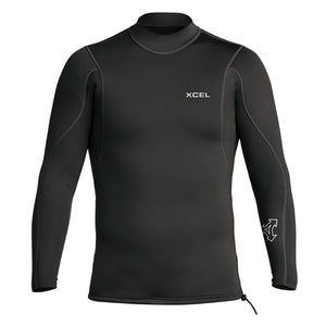 Xcel Mens 2/1mm Longsleeve Wetsuit Top - Black - Mens Wetsuit Top/Jacket by Xcel