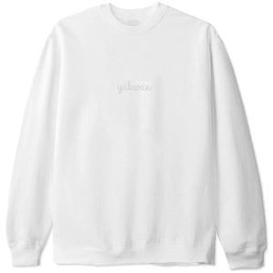 Yakwax Doodle Embroidered Crewneck Sweater - White/White - Mens Crew Neck Sweatshirt by Yakwax