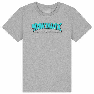 Yakwax Magazine Kids T-Shirt - Heather Grey/Blue - Boys Skate Brand T-Shirt by Yakwax