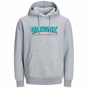 Yakwax Magazine Hoodie - Heather Grey/Blue - Mens Pullover Hoodie by Yakwax
