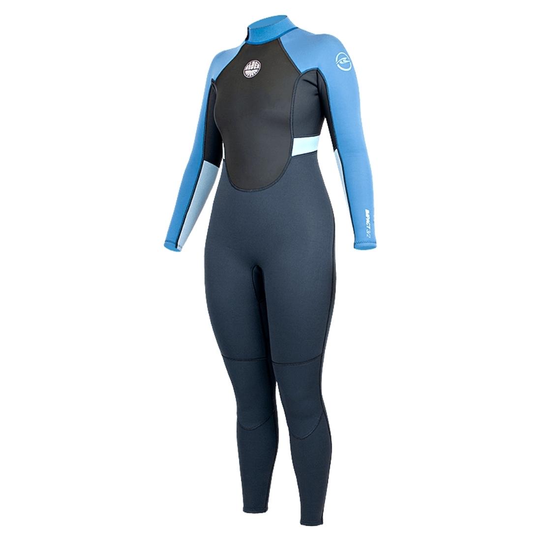 Alder Women's Impact 3/2mm Full Back Zip Wetsuit 2022 - Graphite - Womens Full Length Wetsuit by Alder