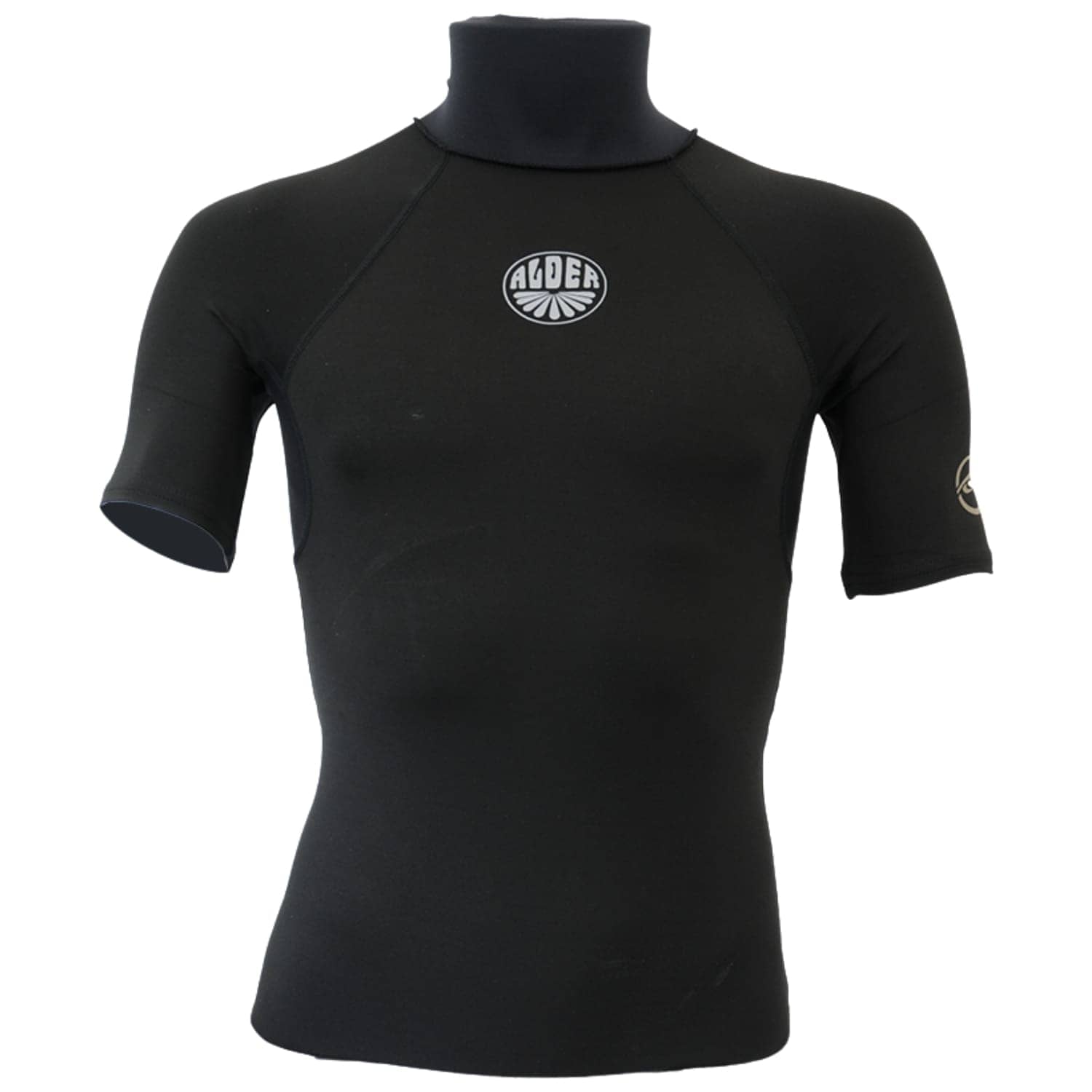 Alder Spirit Junior Poly Short Sleeve Rashvest Black - Kids Rash Vest by Alder