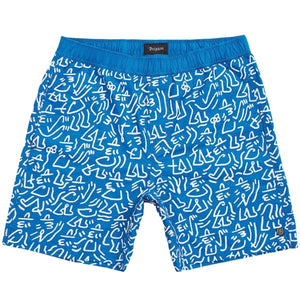 Brixton Steady Elastic Waist Short Royal White Mens Walk Shorts by Brixton