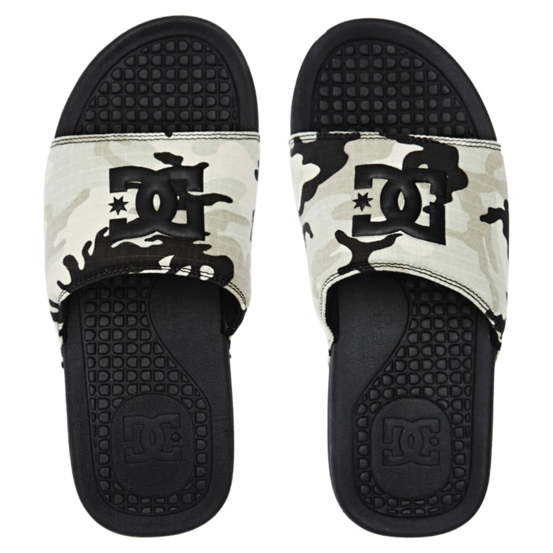 DC Bolsa Slide Sandals - Black/Camel - Mens Flip Flops by DC