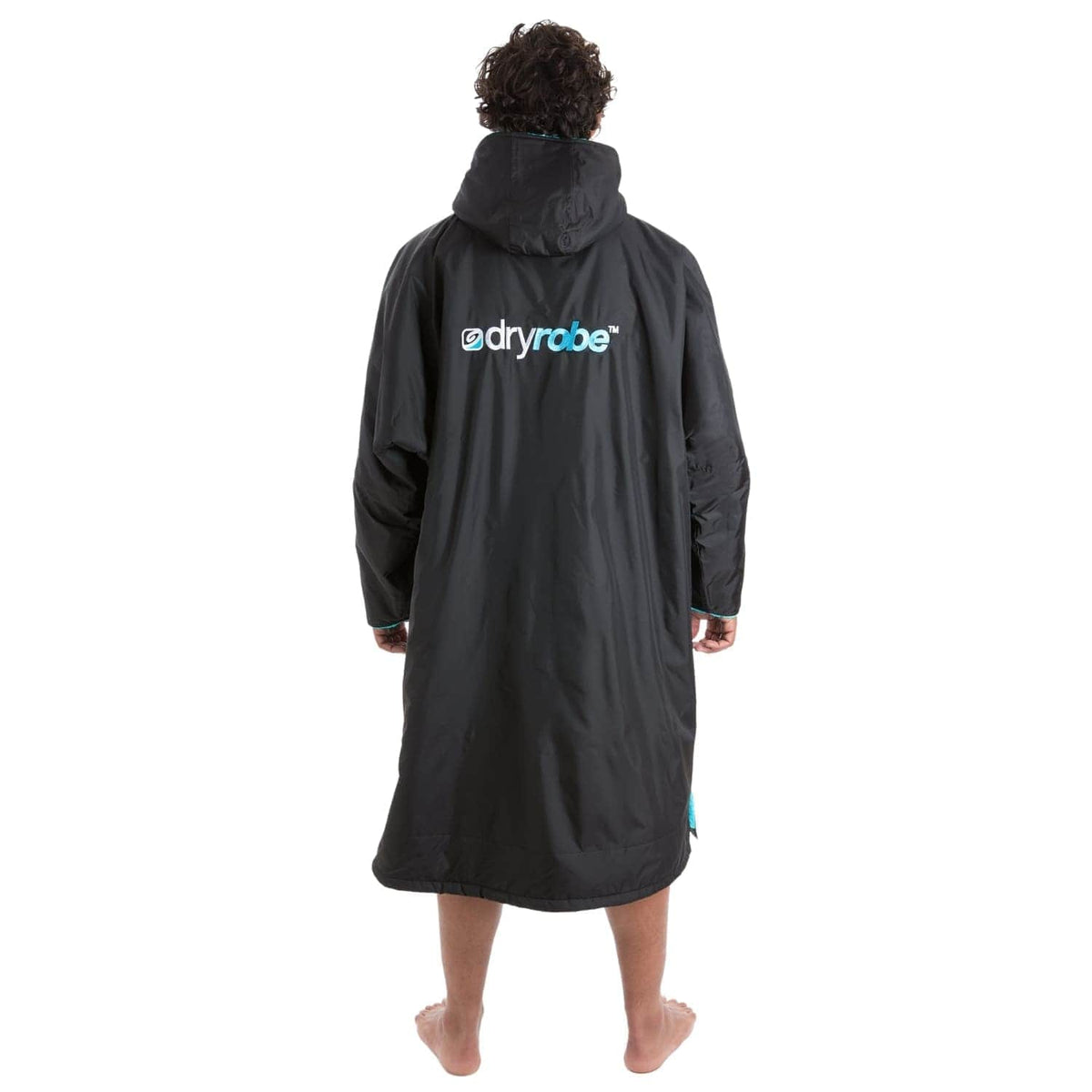 Dryrobe Advance Long Sleeve Drying &amp; Changing Robe Black Blue - Changing Robe Poncho Towel by Dryrobe