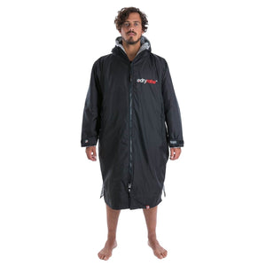 Dryrobe Advance Long Sleeve Drying & Changing Robe - Black/Grey - Changing Robe Poncho Towel by Dryrobe