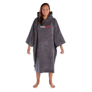 DryRobe Organic Cotton Short Sleeve Towel Dryrobe - Slate Grey - Changing Robe Poncho Towel by Dryrobe