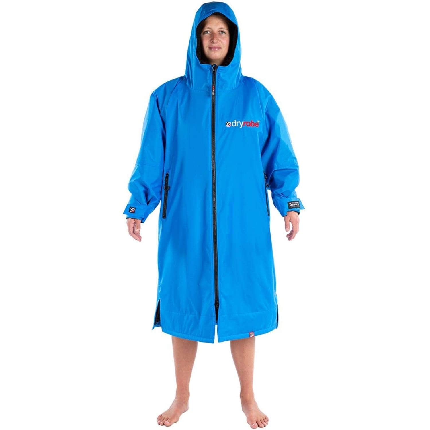 Dryrobe Advance Long Sleeve Drying & Changing Robe - Cobalt Blue/Black - Changing Robe Poncho Towel by Dryrobe M