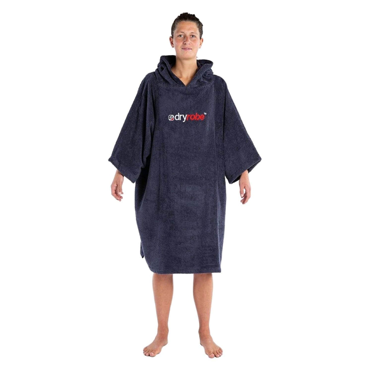 Dryrobe Organic Cotton Short Sleeve Towel Dryrobe - Navy - Changing Robe Poncho Towel by Dryrobe M