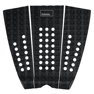 Futures F3P Brewster Tail Pad Surfboard Deck Grip Black - 3 Piece Tail Pad by Futures