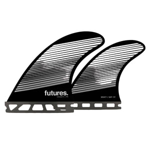Futures F6 Legacy Quad Honeycomb Surfboard Fins Gray/Black - Futures Single Tab Fins by Futures Medium Fins