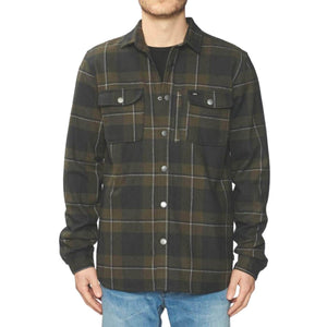 Globe Clifton Solid Long Sleeve Shirt Field Green - Mens Flannel Shirt by Globe