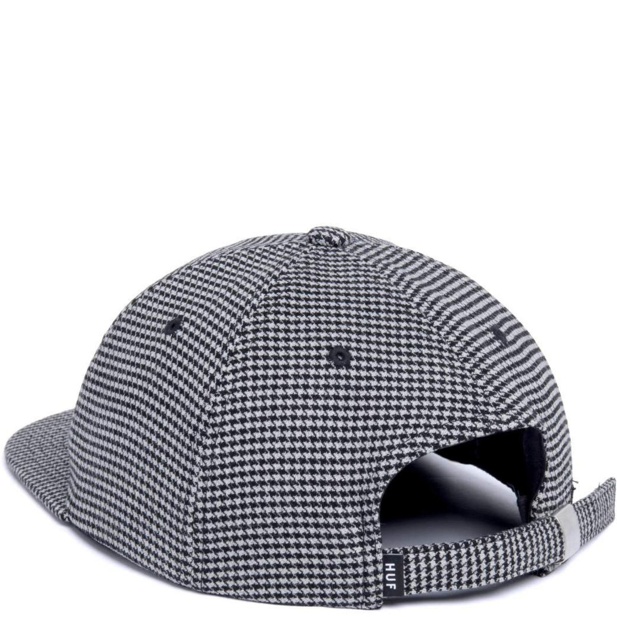 Huf Classic H Houndstooth Strapback Cap - Black - Strapback Cap by Huf One Size
