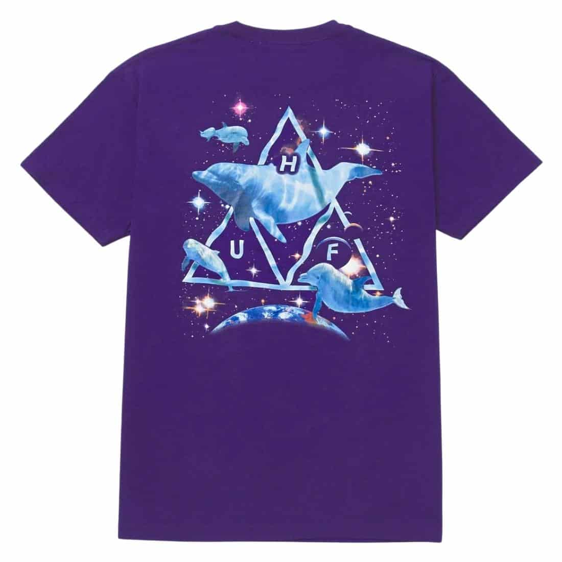 Huf Space Dolphins Washed T-Shirt - Purple - Mens Skate Brand T-Shirt by Huf