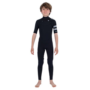 Hurley Kids Advantage 2/2mm Chest Zip Short Sleeve Wetsuit - Black
