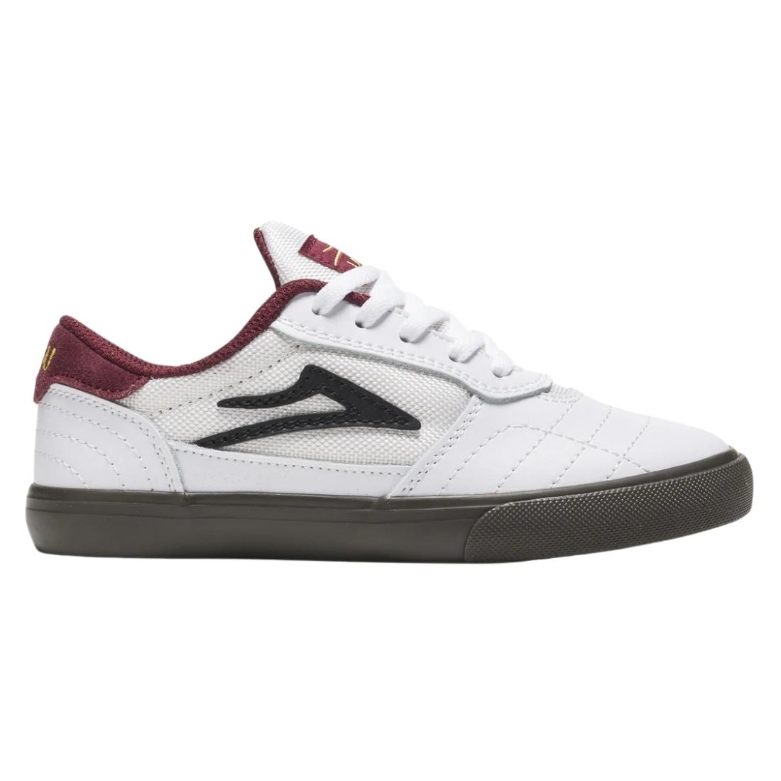 Lakai Cambridge Kids Skate Shoes - White/Gum Leather