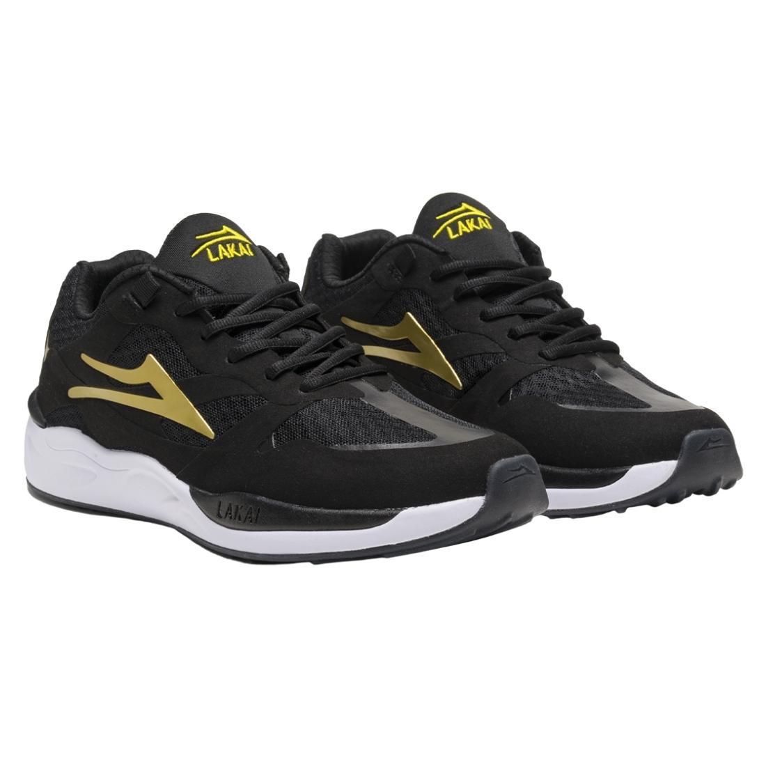 Lakai Evo 2.0 Shoes - Black/Gold Suede - Mens Running Shoes/Trainers by Lakai