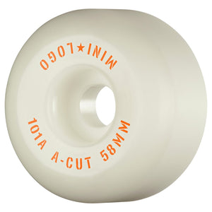 Mini Logo 58mm A-Cut 2 101A Skateboard Wheels - White - Skateboard Wheels by Mini Logo 58mm