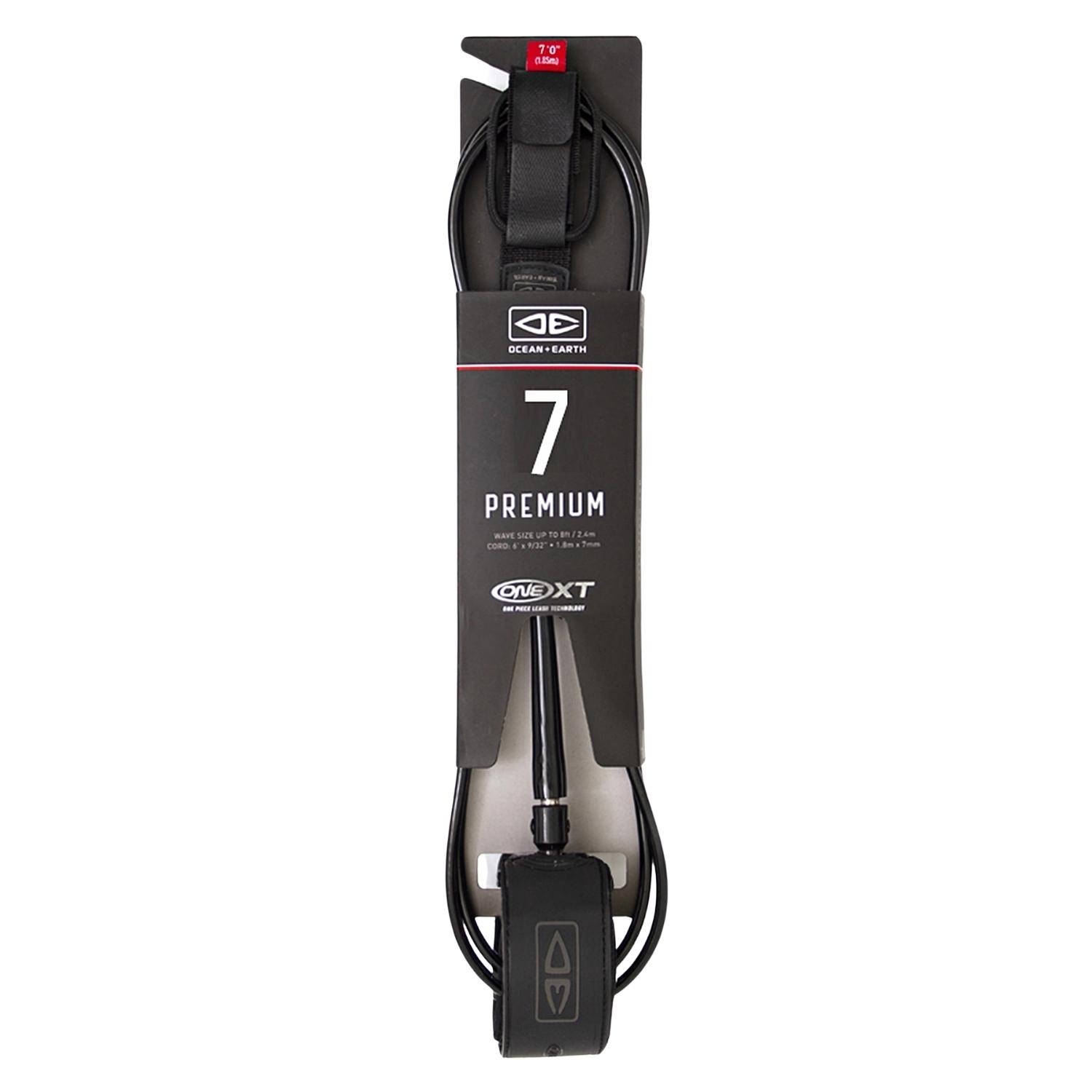 Ocean And Earth 7Ft Premium XT Leash - Black