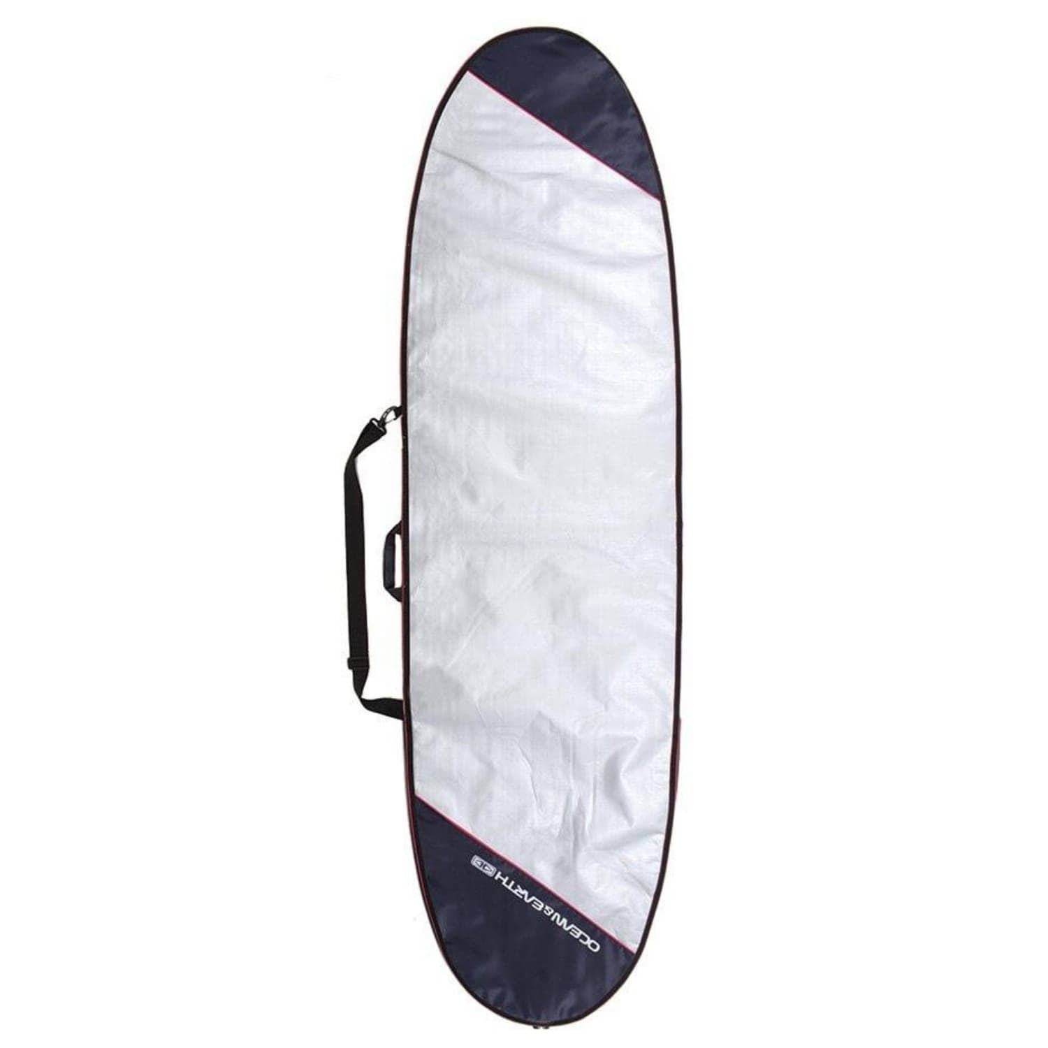 Ocean and Earth Barry Basic Longboard Cover Bag 2020 Silver / Red 10ft 0in - Longboard Surfboard Bag/Cover by Ocean and Earth