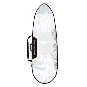 Ocean and Earth Barry Basic 5ft 8in Fish Board Cover 2021 Silver Red - Surfboard Day Runner Bag/Cover by Ocean and Earth 5ft 8in